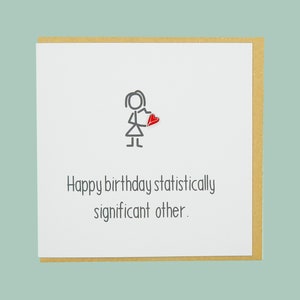 Joyeux anniversaire autre statistiquement significatif - Carte émaillée faite à la main Teddy Perkins. Mari petit ami.