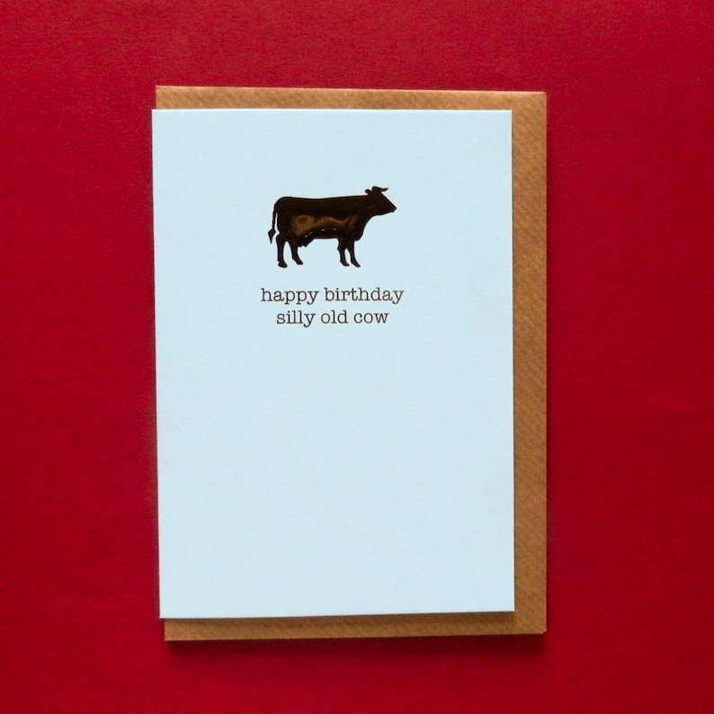 happy birthday silly old cow rude funny insulting etsy