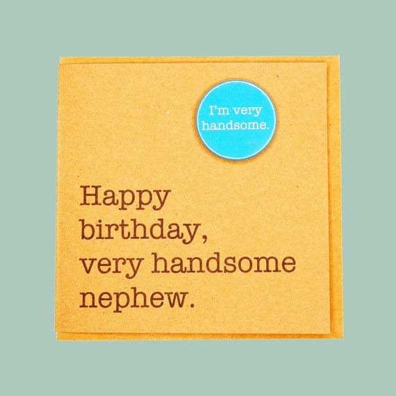 Joyeux Anniversaire Tres Beau Neveu Carte De Badge Teddy Etsy France