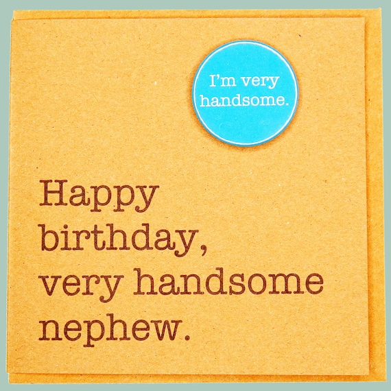 Joyeux Anniversaire Tres Beau Neveu Carte De Badge Teddy Etsy France