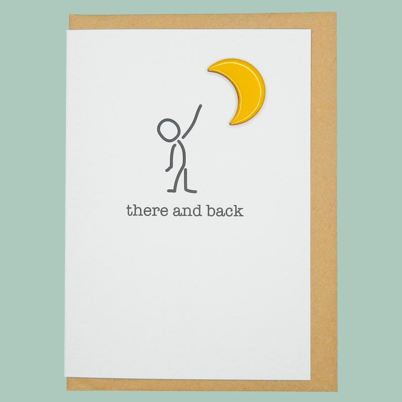 I love you to the moon and back. Wife, girlfriend, birthday, anniversary Teddy Perkins hand enamelled card. A5 (148mm x 210mm)