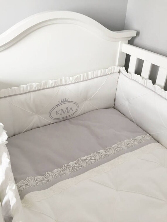 Personalized Cot Bedding Set Monogrammed Crib Set With All Etsy