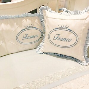 monogrammed crib bedding