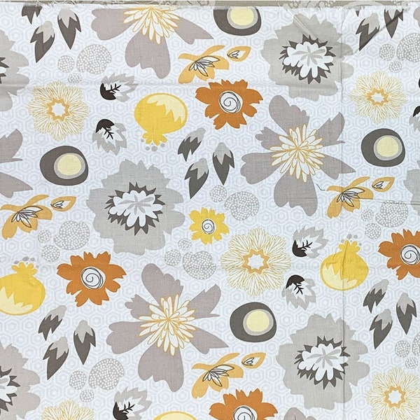 Riley Blake "Lost and Found 2" floral and geometric cotton fabric remnant 16"x42" by My Mind's Eye