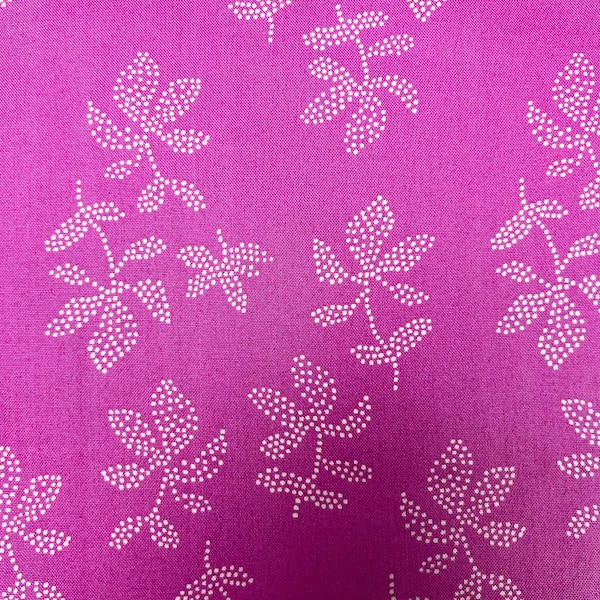 Lotta Jansdotter "Lucky" purple botanical cotton fabric 1 yard by Windham blockprint plants flowers