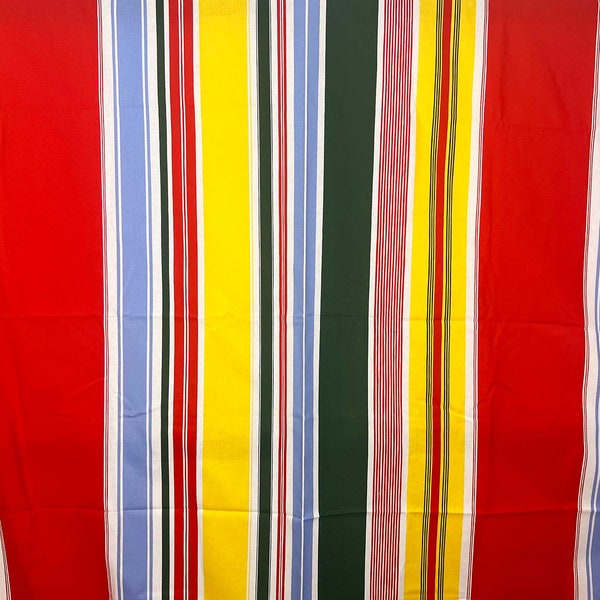 Marimekko "Paraati" bright stripe cotton fabric, sold by the half yard, pop art Scandinavia primary colors
