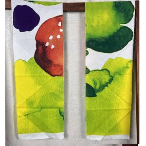 Marimekko &quot;Juhannustaika&quot; cotton fabric 9&quot;x56&quot; remnant watercolor flowers wall art large print floral Scandinavia
