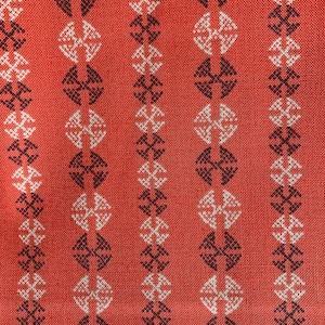 Amy Butler Bright Heart &quot;Stitch Dots Coral&quot; cotton fabric, sold by the half yard