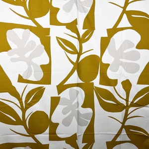 Marimekko &quot;Naatit&quot; bold large flowers 100% cotton fabric, sold by the half yard, harvest gold, Finland Scandinavian pop art