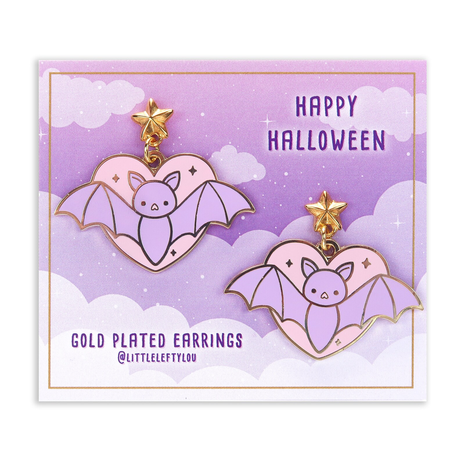 Bat Lover Earrings Halloween Jewelry Pastel Goth Necklace Etsy