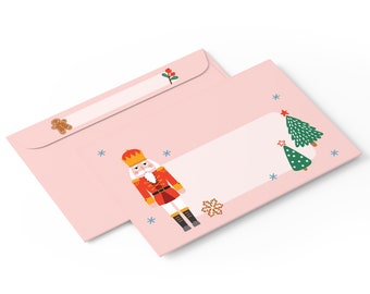 10 x Nutcracker C6 Envelopes, 10 pieces, Little Lefty Lou, christmas, winter, snail mail, happy mail, cute colorful, penpal