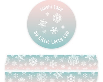 Snowflakes Washi Tape by Little Lefty Lou - Masking Tape, 15 mm by 10 meter, planner supplies, christmas, winter