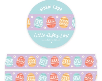 Easter Eggs Washi Tape by Little Lefty Lou - Masking Tape, 15 mm by 10 meter, planner supplies, spring, easter celebration