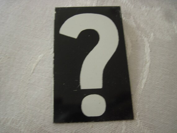 Vintage Sign Board Question Mark 2 1 2 Inches By 1 1 2 Inches Etsy