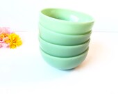 4pcs Vintage Fire King Oven Ware Jadeite Chili Bowls Green Restaurant Dishes Dinnerware Collectors