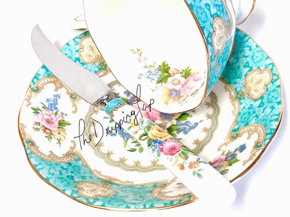 RARE 1pc Porcelain Ceramic Handle Knife Paring Fruit Cocktail Blue