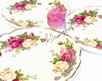 NIB Royal Albert Old Country Roses 3 Part Server Tray Large Relish Snack Serving Platter Tableware Dinnerware FANCY Wedding Gift Anniversary