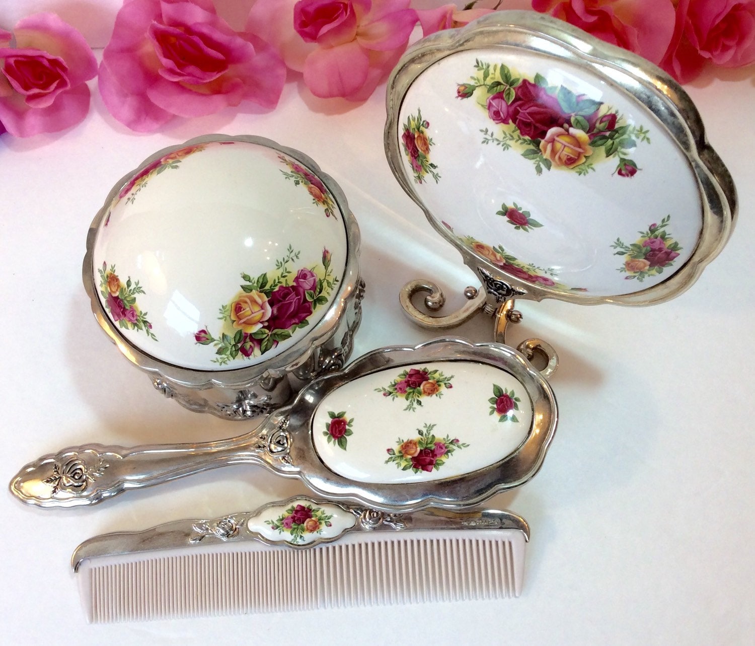 Royal Doulton Albert Old Country Roses Gold / Silver Etsy