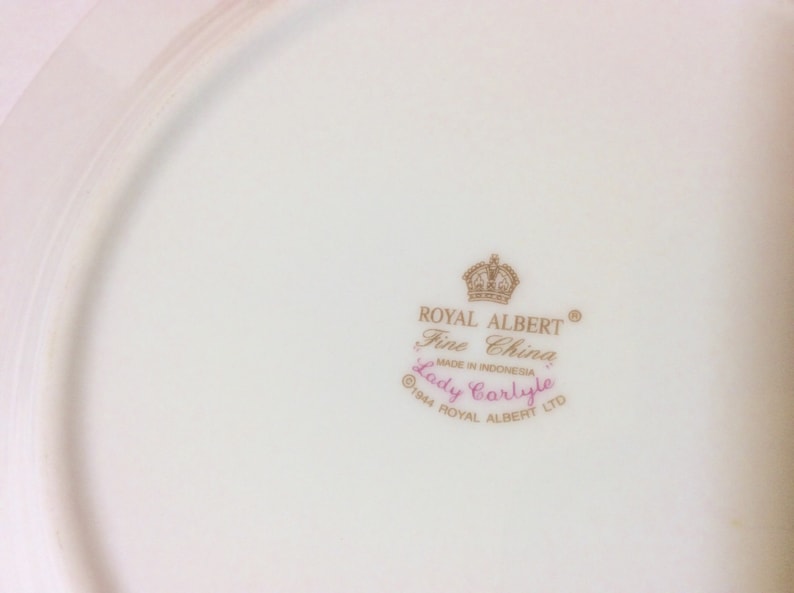 Royal Albert Lady Carlyle Salad Plate Dessert Plate Pink Roses Flower Floral Registry Wedding Anniversary Holiday Tableware Dinnerware Gifts