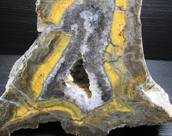 Polished Deming Agate Specimen: New Mexico Rough Rock, Home Decor (5", ~2.5 lbs)