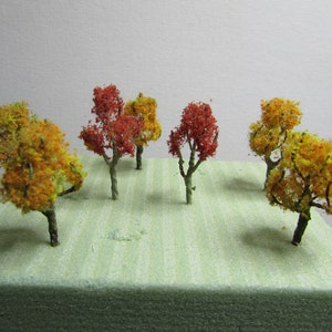 Fall Miniature Tree Set: Autumn Diorama Craft Trees (1-1.5 inch)