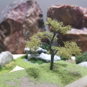 1 (2&quot;) Miniature Tree, Green Beech Tree, Terrarium Craft Tree, Fairy Garden, Diorama, Artificial Tree