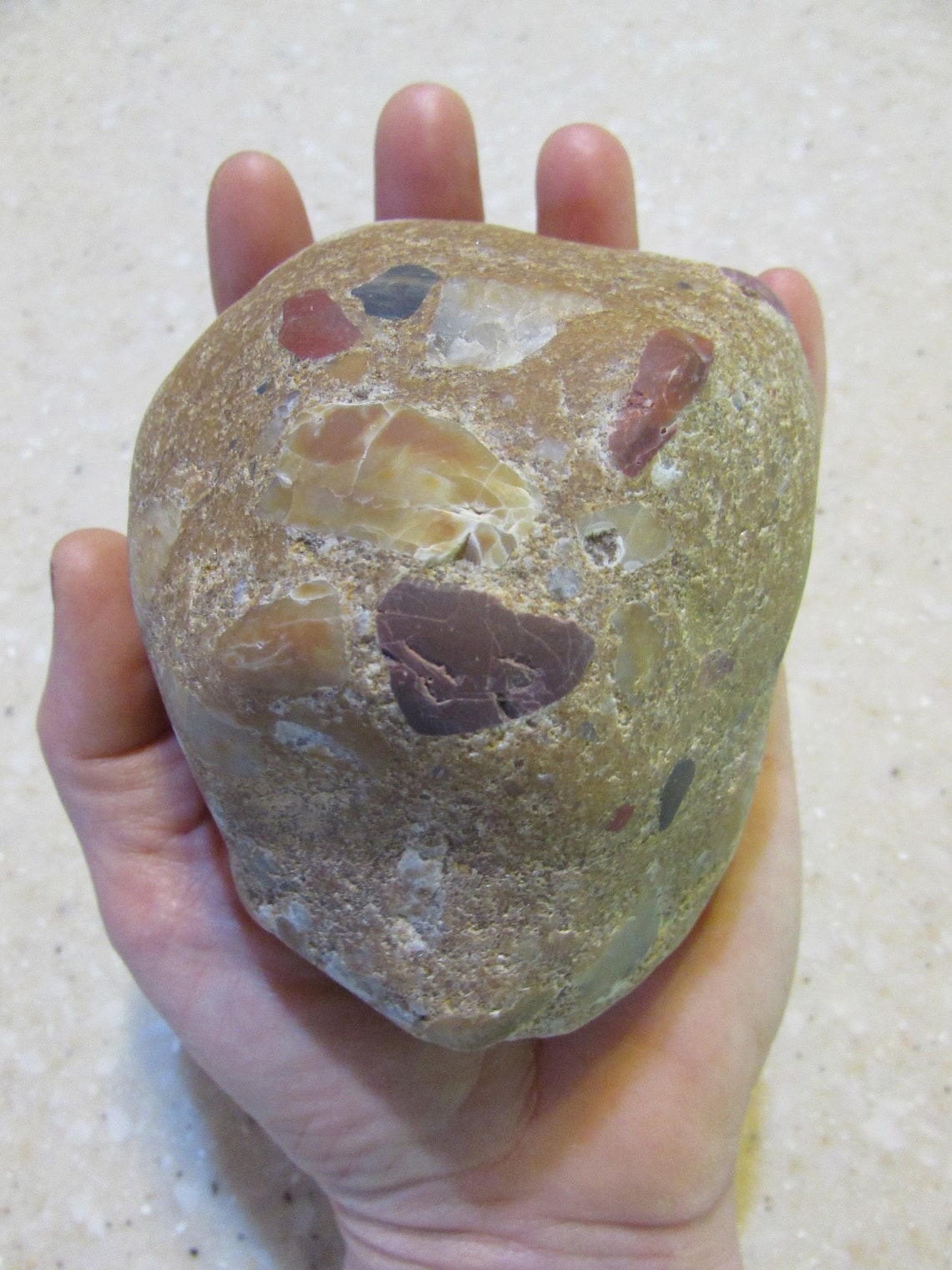Medium Pudding Stone Rough Tumbled 1lb 7oz 3.75 Etsy