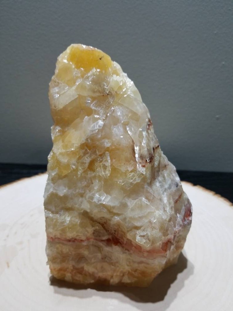 Large Yellow Pineapple Calcite with Red 2 4lbs 4oz & Etsy