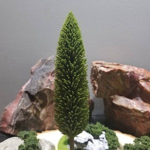 1 (8&quot;) Miniature Tree, Green Conifer Tree, Terrarium Craft Tree, Fairy Garden, Diorama, Artificial Tree