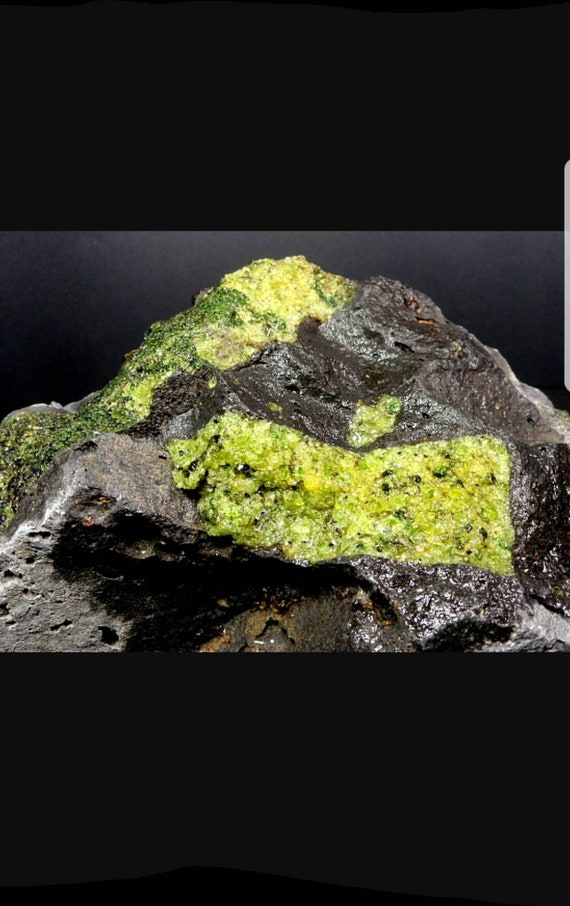 Large Peridot In Basalt Rough Rock 11lbs 8 Etsy