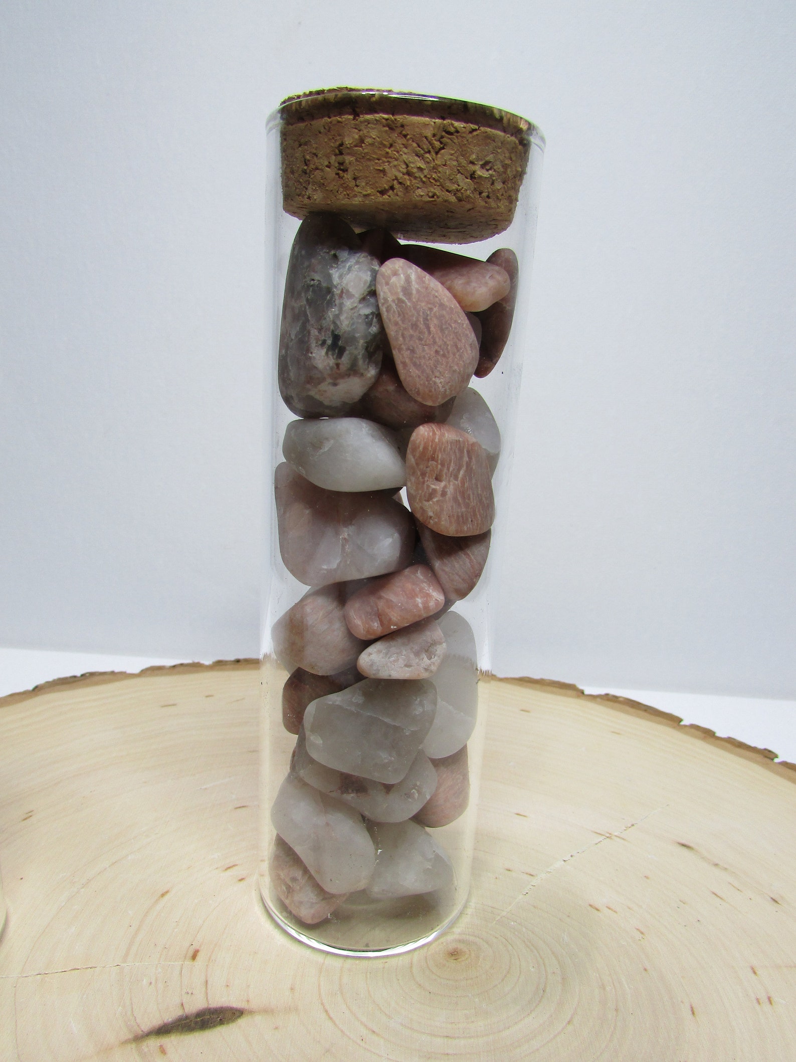 Pebble Jar Trio With Cork Lids Stone Jars Healing Stones | Etsy