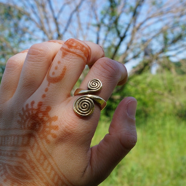 Wikinger Ring Spirale Fingerring Bronze Mittelalter Baltikum Schmuck Bronze LARP Pagan Asatru