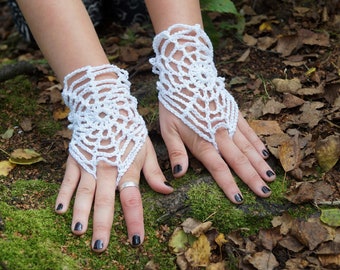 Handstulpen Spinnweben Halloween Gothic