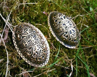 Wikinger Fibel Bronze Ovalfibel Buckelfibel Finnland Schildkrötfibel Schalenfibel Reenactment Mittelalter LARP Brosche Replik Gewandnadel