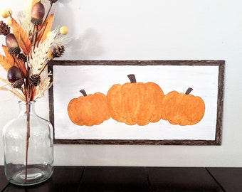 Rustic Pumpkins Fall Wood Sign