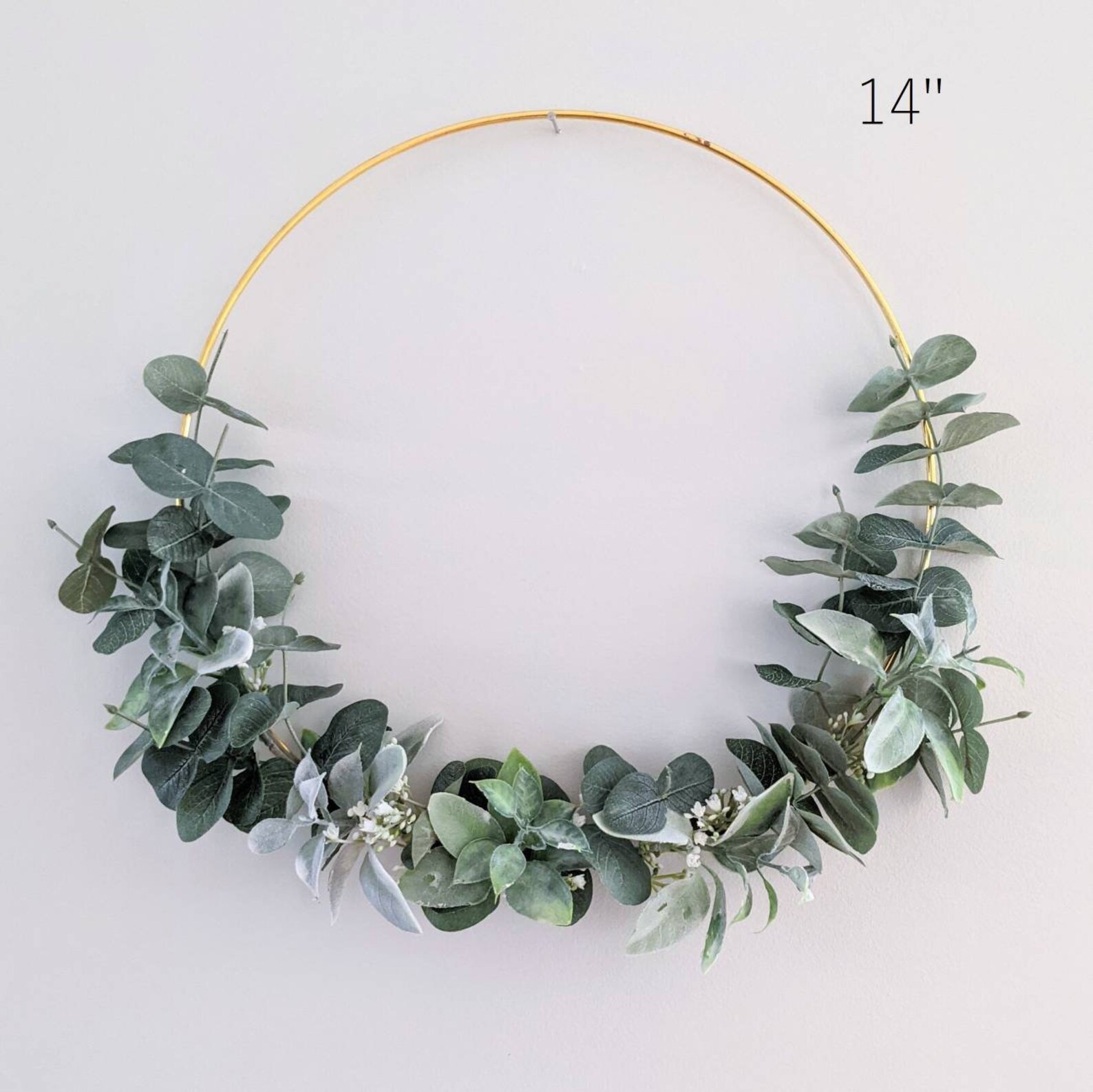 14 Gold Hoop Eucalyptus Greenery Wreath Etsy UK
