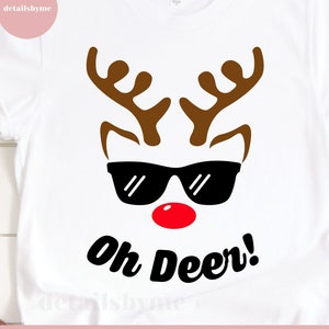 Oh Hirsch SVG Schneidedateien / Weihnachten SVG Dateien Sprüche / Urlaub SVG für Cricut Silhouette / Winter Svg / Geweih Svg