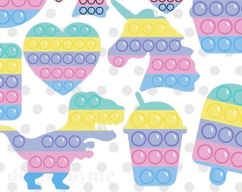 Pop It Digital Clipart, Pop It Candy PNG Pop It Clipart Pop It Seamless pattern Scrapbook Instant Download Go Bubbles Fidget, Svg, Dxf, Png