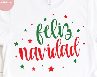 Feliz Navidad SVG DXF PNG Merry Christmas Svg Spanish Christmas Svg, Christmas Sign Svg, Spanish Svg