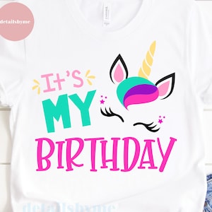 Es mi cumpleaños Svg, Unicornio svg, Cumpleaños chica svg, cumpleaños unicornio, Es mi cumpleaños svg, Cricut, Silueta, Cortar archivo, Svg, Unicornio
