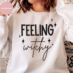 Feeling Witchy Halloween svg dxf eps png Dateien für Schneidemaschinen Cameo Cricut, Oktober Herbst, Lustig, Fledermäuse, Niedlich, Vampir, Kürbis, Ghouls