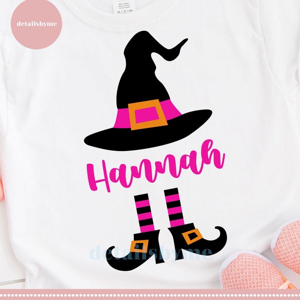 Witch Monogram Svg, Halloween Svg, Witch Hat and Feet Svg, Dxf, Eps, Png, Witch Legs Cut Files, Halloween Shirt Design, Silhouette, Cricut