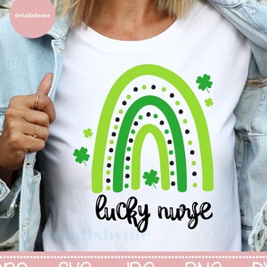 One Lucky Nurse Svg, St. Patrick&#39;s Day Svg, Shamrock Svg, Nurse Svg, St. Paddy&#39;s Svg Nurse Patrick Day Cricut Cut file eps png download