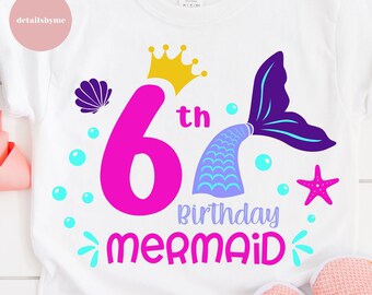 Free Free 297 Mermaid 6Th Birthday Svg SVG PNG EPS DXF File