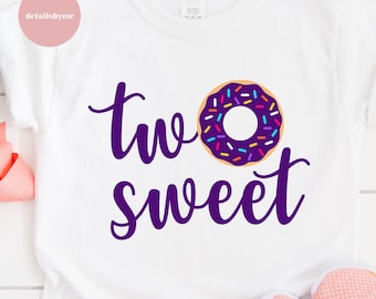 Two Sweet Svg, 2nd Birthday Svg, Birthday Girl Svg, Happy Birthday Svg, Clipart, Cricut, Silhouette, Svg File - Purple Version