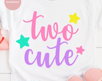 Dos lindo SVG, 2o cumpleaños svg, Segundo cumpleaños svg, cumpleaños de la niña svg, SVG, DXF, png, camisa de cumpleaños svg, cricut, silueta, b-día svg