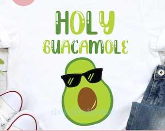Heilige Guacamole Svg, Avocado Svg, Guac lustige Kinder Erwachsene mexikanische Nson Tacos Nachos Avocado Vegan gesunde T-shirt SVG