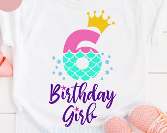 Free Free 68 Mermaid 6Th Birthday Svg SVG PNG EPS DXF File