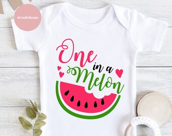 One in a Melon Svg, Watermelon Svg, Summer Cut Files, Vacation Svg Dxf Eps Png, Funny Quote Clipart, Girls Shirt Design, Silhouette, Cricut
