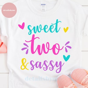 2o Compleanno Svg, Dolce e Sassy Svg, Dolce Due e Sassy, Due Svg, Clipart, Cricut, Silhouette, Png, Svg, Dxf, Eps, Jpg